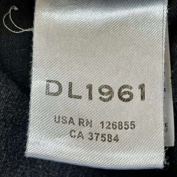 DL1961 Farrow Cropped High-Rise Skinny Jeans Montgomery Raw Hem Black Size 25 - Picture 11 of 12